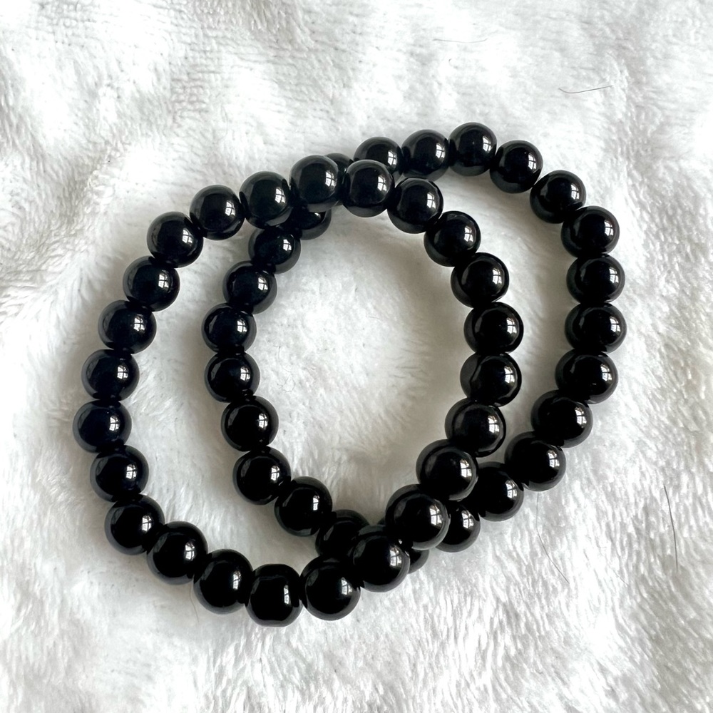 Amethyst, Onyx or Purple Agate Mala Bead Bracelet - Picture 3 of 4